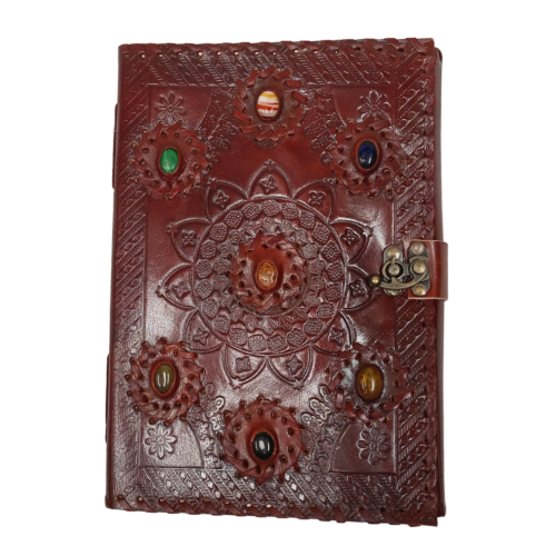 Crafted Leather Journal w/Gemstones