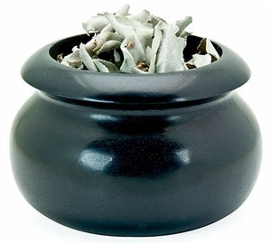 Black Stone Smudge Pot