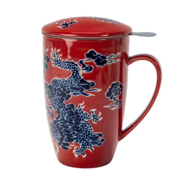 Red Dragon Design 15oz Tea Mugs with Lid and Infuser (Copy)