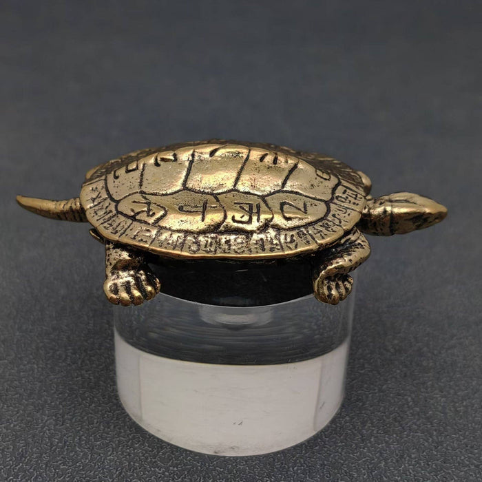 Brass Chinese Divination Style Turtle Desktop Decoration