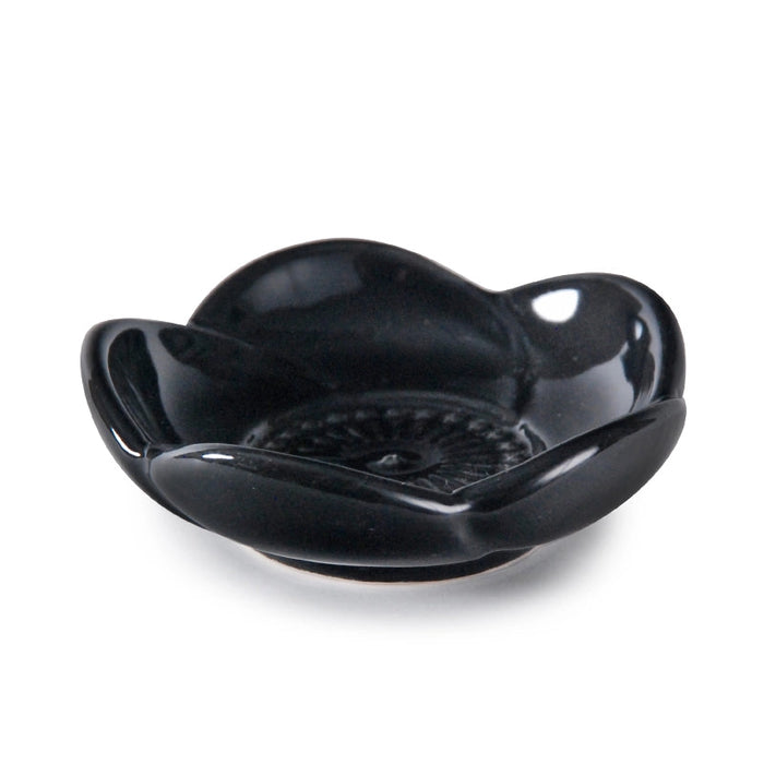 Sakura Cherry Blossom Shaped Porcelain Sauce Dish 3" Black