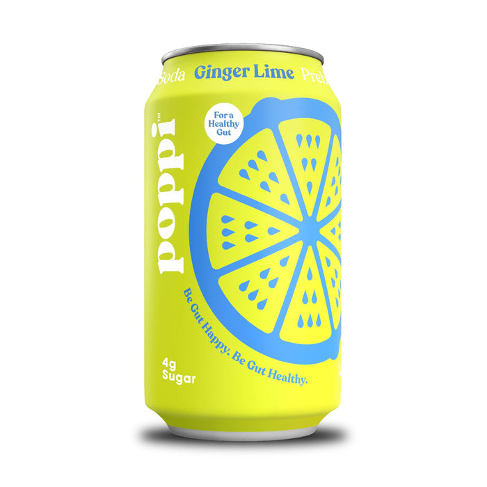 Poppi Prebiotic Soda, Ginger Lime, 12oz