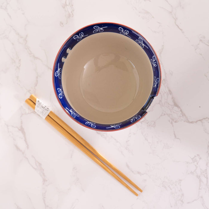 Flora Mix Design Bowl With Chopsticks Set