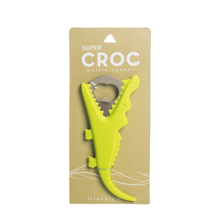 6" Silicone Green Gator Bottle Opener