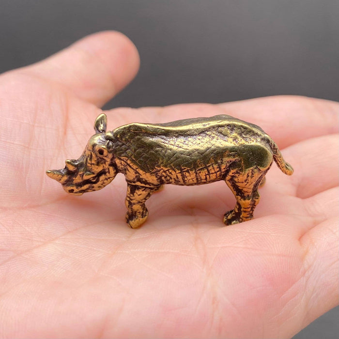 Brass Rhinoceros Desktop Decoration