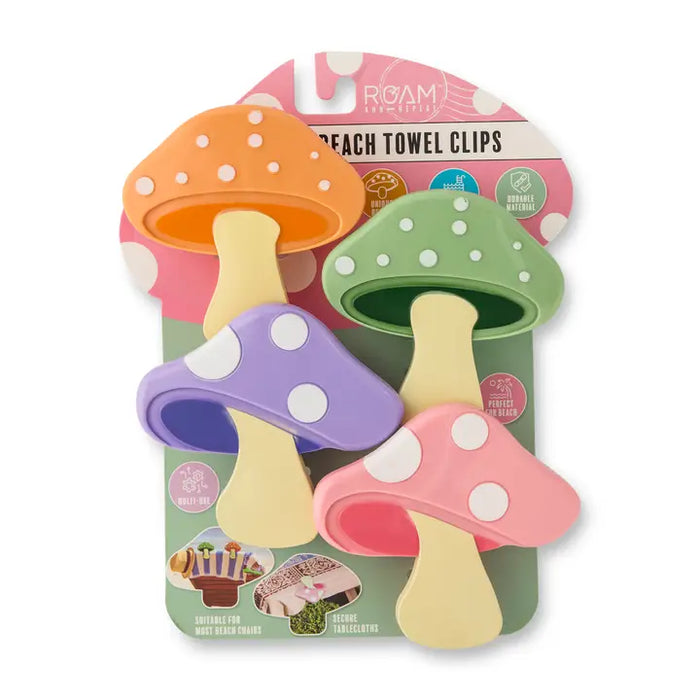 4 Pk Mushroom Beach Towel Clips
