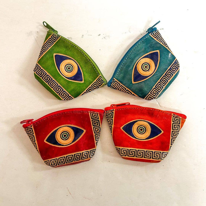 Evil Eye Leather Coin Purse