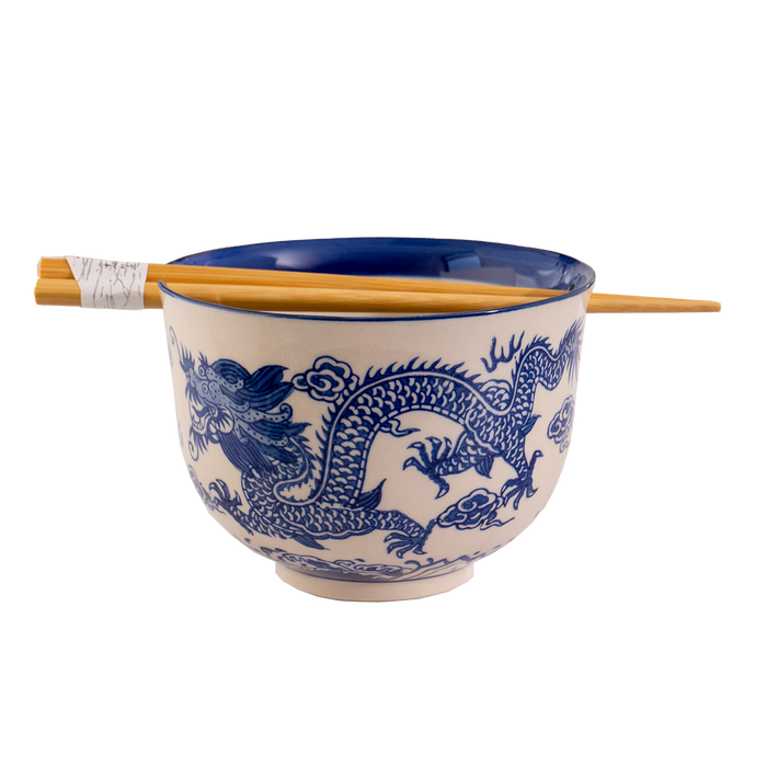 Blue Dragon Design 18oz 5.25"D Bowl With Chopsticks Set