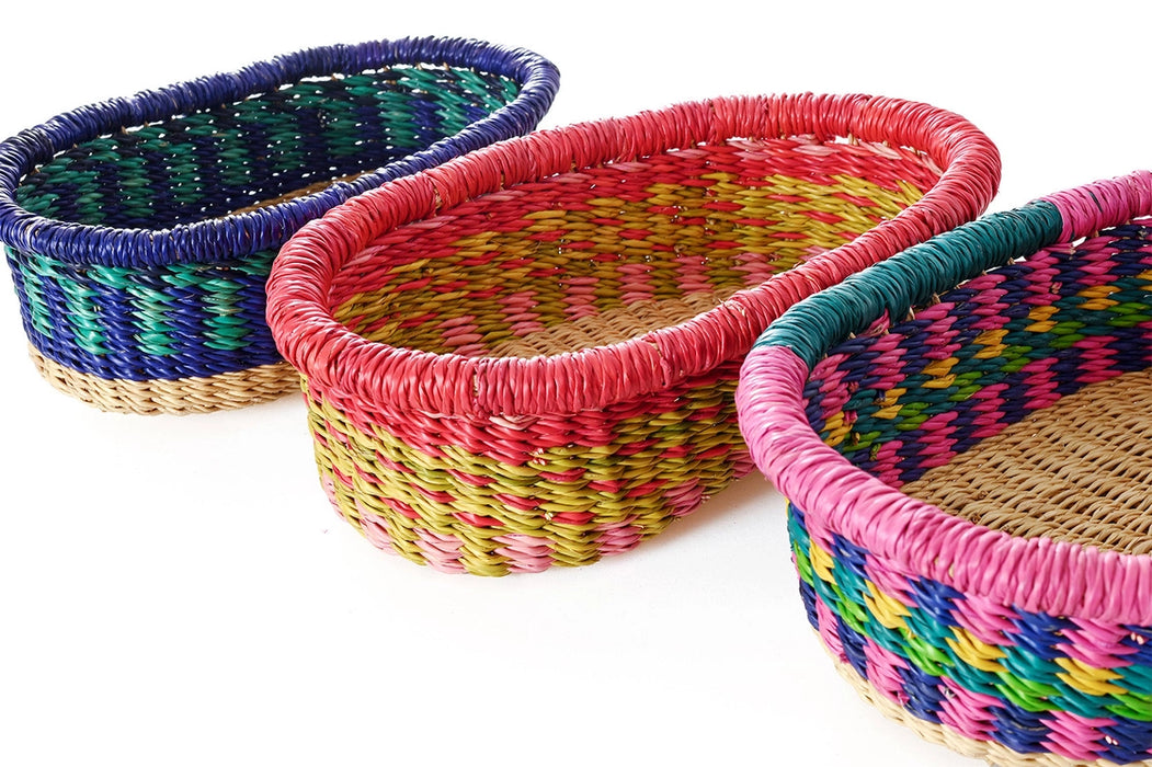 Assorted Colorful Bolga Bread Baskets