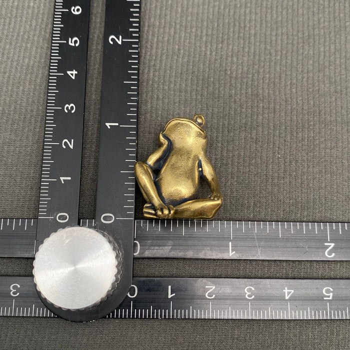 Brass Sitting Frog Desktop Decoration
