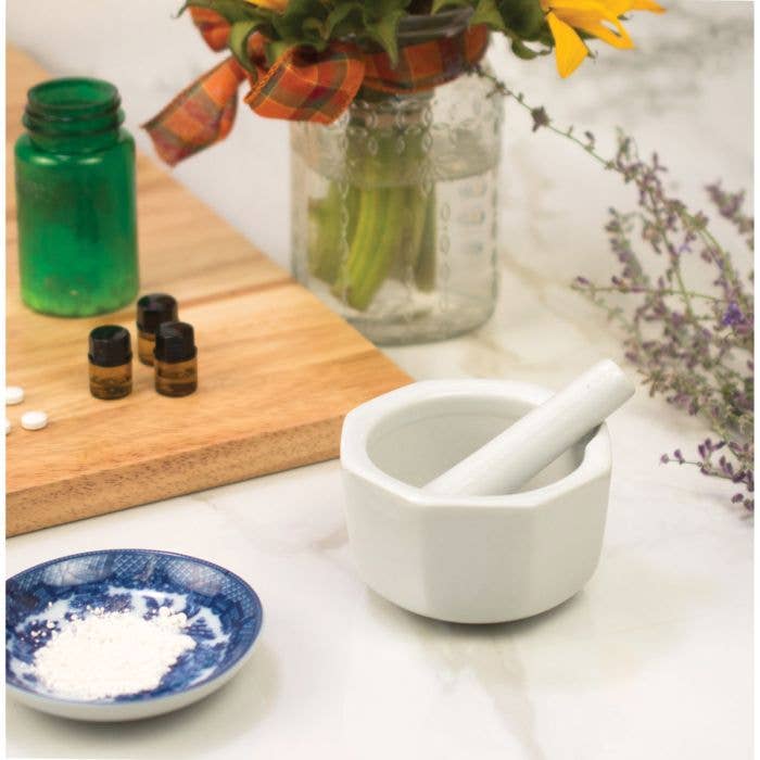 HIC Kitchen Octagonal Mortar And Pestle, 3.5in