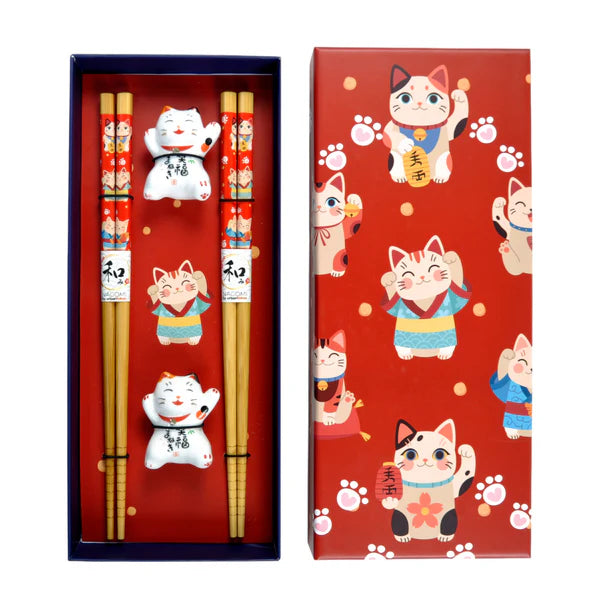 2 Pair Chopstick & Rest Set