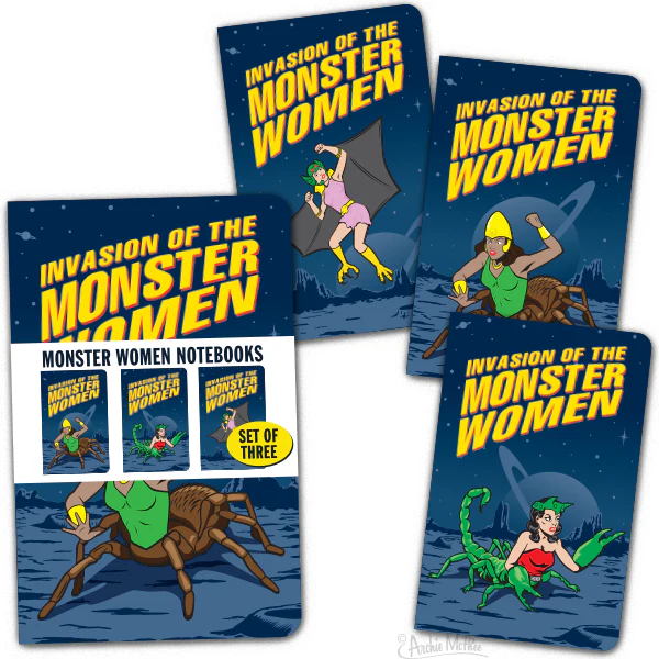 Monster Women Notebooks - Set of 3
