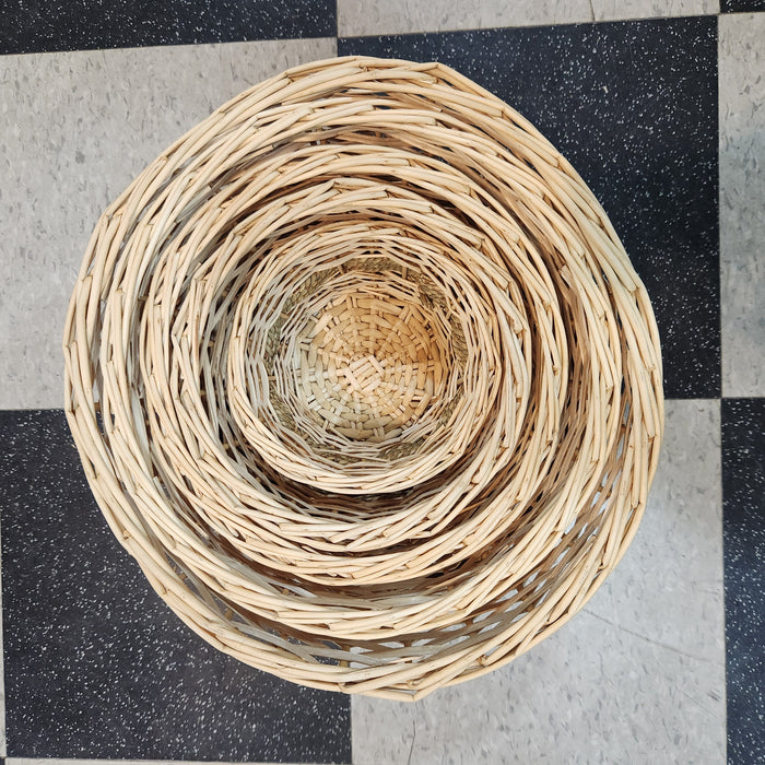 Natural Wicker with Stripe Basket