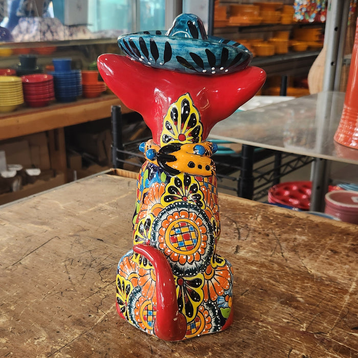 Talavera Sitting Chihuahua w/Sombrero