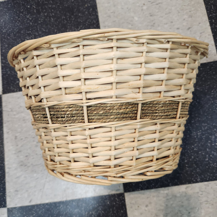 Natural Wicker with Stripe Basket