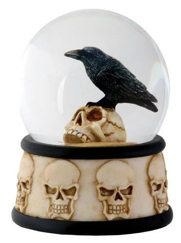Raven on Skull Water Globe
