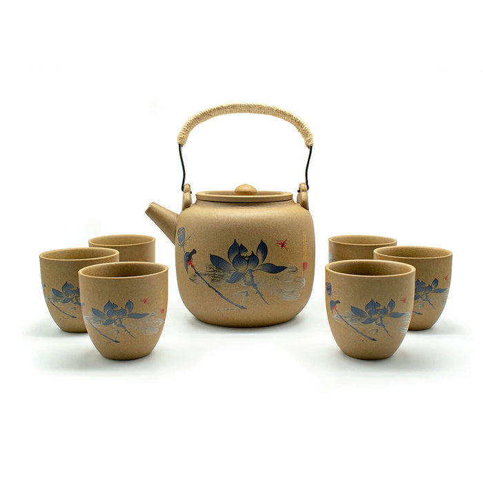 Blue Lotus Ceramic Tea Set