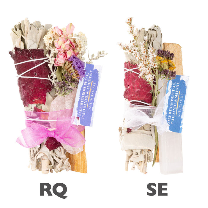 Sage w/Rose Petals/Palo Santo Smudging Kit