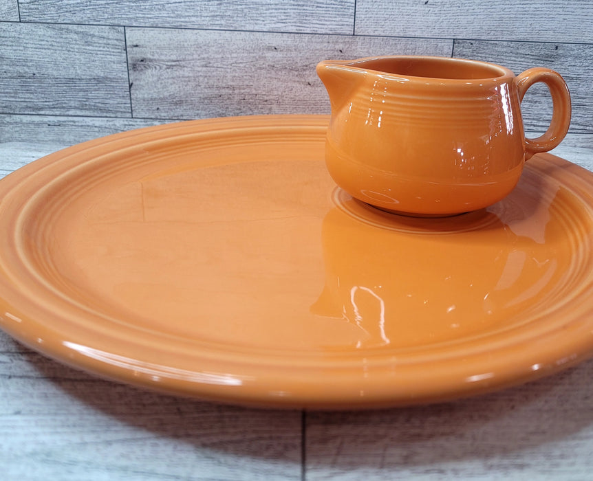 Retired Welled snack plate with creamer