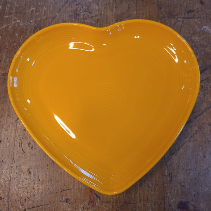 Fiesta 9 inch heart plate, butterscotch, orange