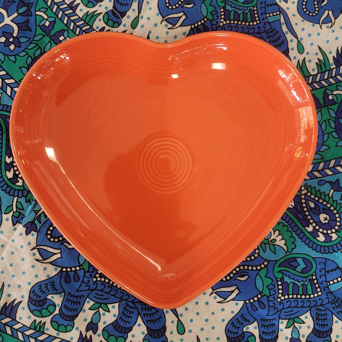 Fiesta 9 inch heart plate, poppy, orange