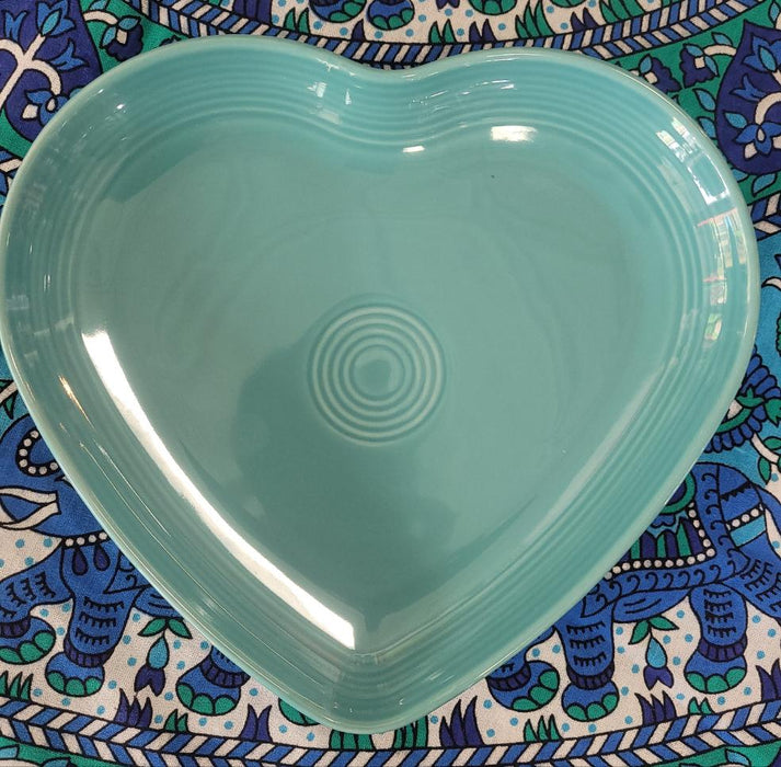 Fiesta 9 inch heart Plate, Turquoise, Blue